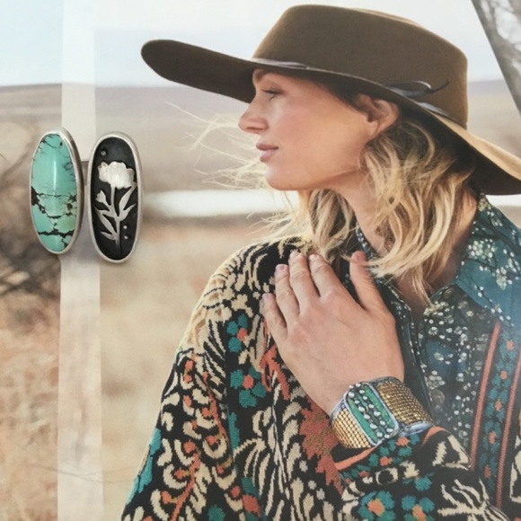 Language of Stones Turquoise & Sterling Artisan Shadowbox Ring: NWOT! Size 6.5 - Picture 6 of 8